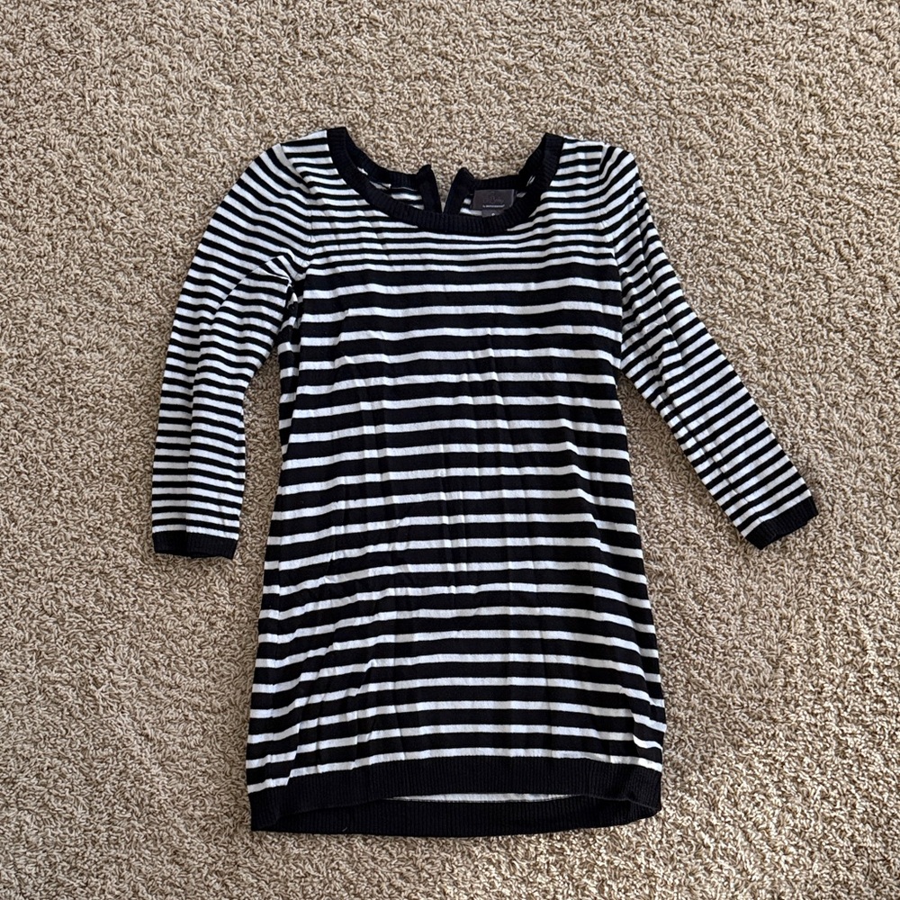 Striped Black and White Maternity Top